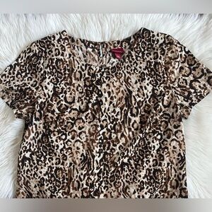 Merona Leopard print blouse, Size Small